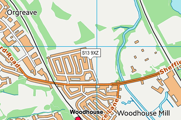 S13 9XZ map - OS VectorMap District (Ordnance Survey) S13 9XZ map - OS VectorMap District (Ordnance Survey)