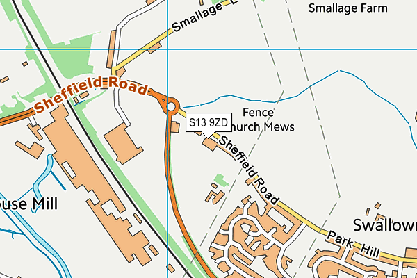 S13 9ZD map - OS VectorMap District (Ordnance Survey) S13 9ZD map - OS VectorMap District (Ordnance Survey)