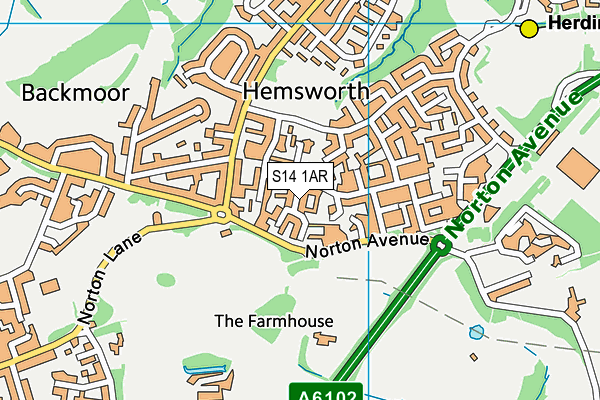 S14 1AR map - OS VectorMap District (Ordnance Survey) S14 1AR map - OS VectorMap District (Ordnance Survey)