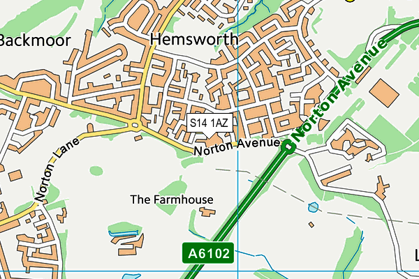 S14 1AZ map - OS VectorMap District (Ordnance Survey) S14 1AZ map - OS VectorMap District (Ordnance Survey)