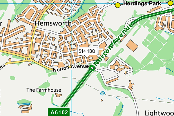 S14 1BQ map - OS VectorMap District (Ordnance Survey) S14 1BQ map - OS VectorMap District (Ordnance Survey)