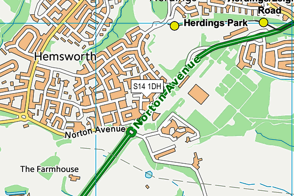 S14 1DH map - OS VectorMap District (Ordnance Survey) S14 1DH map - OS VectorMap District (Ordnance Survey)