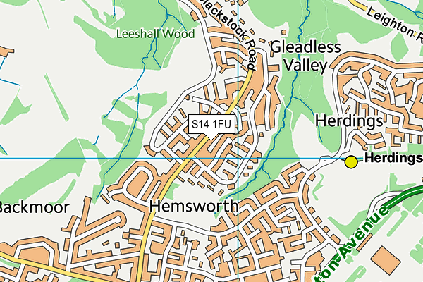 S14 1FU map - OS VectorMap District (Ordnance Survey)