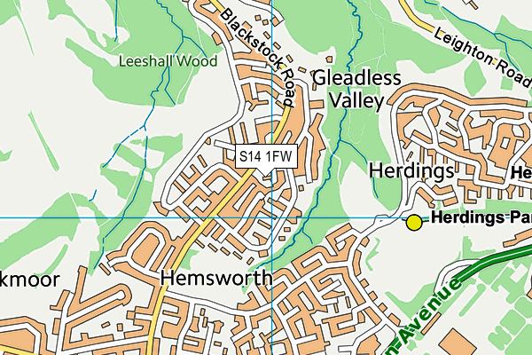 S14 1FW map - OS VectorMap District (Ordnance Survey) S14 1FW map - OS VectorMap District (Ordnance Survey)