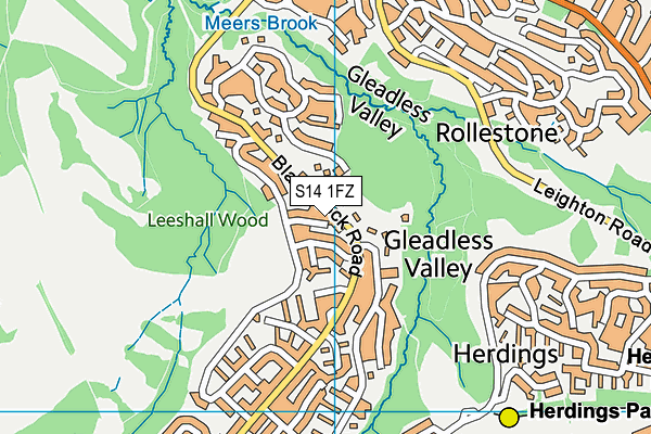 S14 1FZ map - OS VectorMap District (Ordnance Survey) S14 1FZ map - OS VectorMap District (Ordnance Survey)