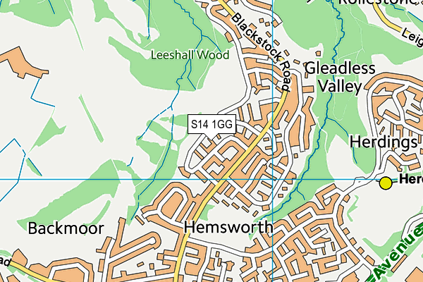 S14 1GG map - OS VectorMap District (Ordnance Survey) S14 1GG map - OS VectorMap District (Ordnance Survey)