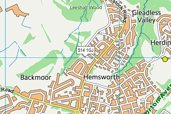 S14 1GJ map - OS VectorMap District (Ordnance Survey) S14 1GJ map - OS VectorMap District (Ordnance Survey)