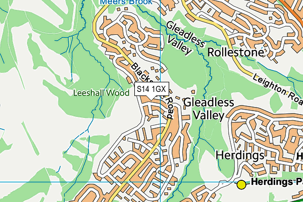 S14 1GX map - OS VectorMap District (Ordnance Survey) S14 1GX map - OS VectorMap District (Ordnance Survey)
