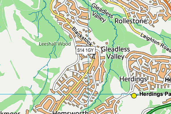 S14 1GY map - OS VectorMap District (Ordnance Survey) S14 1GY map - OS VectorMap District (Ordnance Survey)