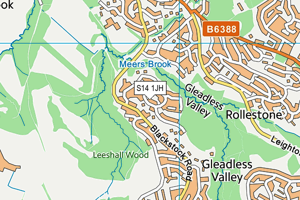 S14 1JH map - OS VectorMap District (Ordnance Survey)