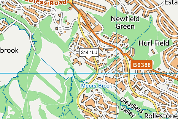 S14 1LU map - OS VectorMap District (Ordnance Survey) S14 1LU map - OS VectorMap District (Ordnance Survey)