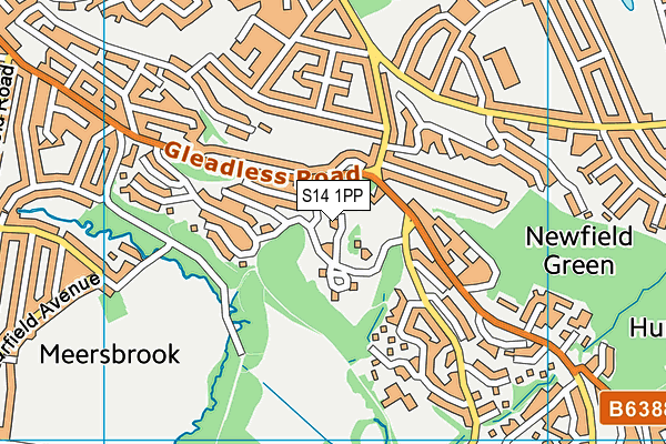 S14 1PP map - OS VectorMap District (Ordnance Survey)