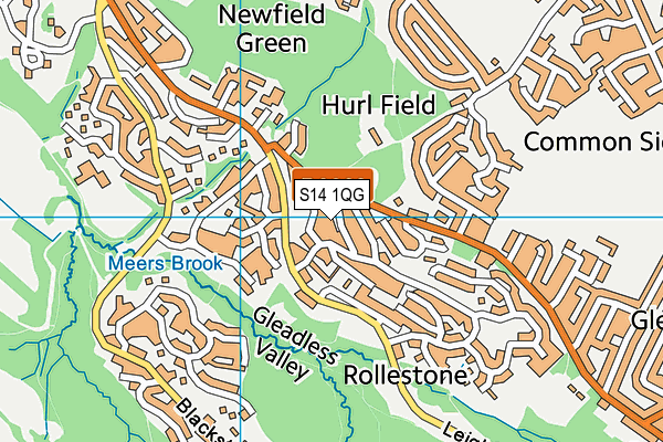 S14 1QG map - OS VectorMap District (Ordnance Survey)