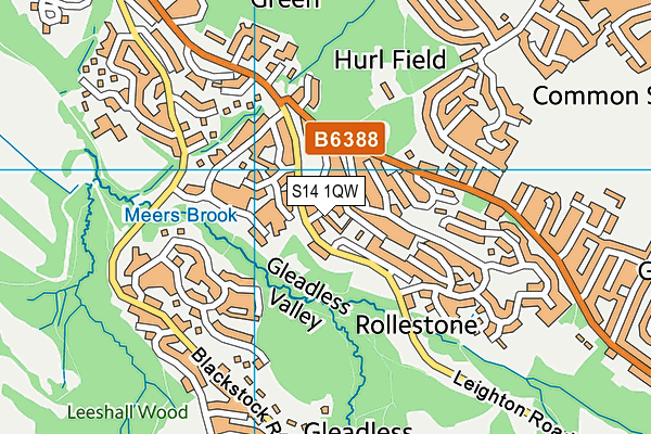 S14 1QW map - OS VectorMap District (Ordnance Survey) S14 1QW map - OS VectorMap District (Ordnance Survey)
