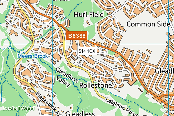 S14 1QX map - OS VectorMap District (Ordnance Survey)
