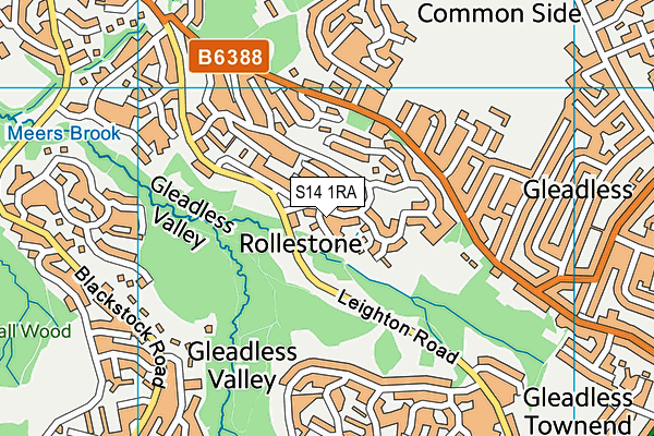 S14 1RA map - OS VectorMap District (Ordnance Survey)