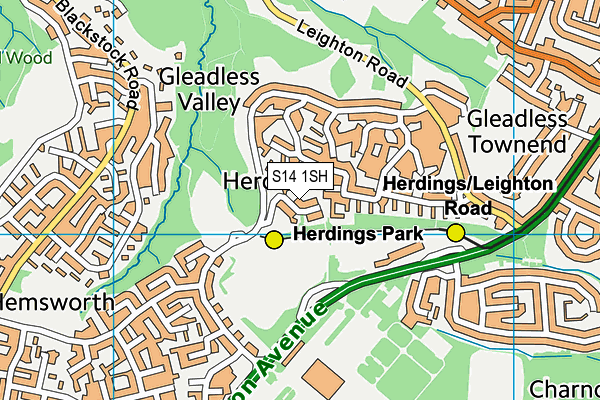 S14 1SH map - OS VectorMap District (Ordnance Survey) S14 1SH map - OS VectorMap District (Ordnance Survey)