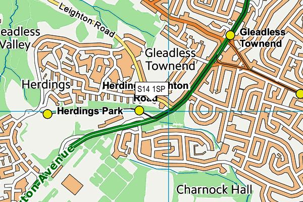 S14 1SP map - OS VectorMap District (Ordnance Survey) S14 1SP map - OS VectorMap District (Ordnance Survey)