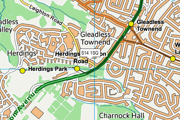 S14 1SQ map - OS VectorMap District (Ordnance Survey) S14 1SQ map - OS VectorMap District (Ordnance Survey)