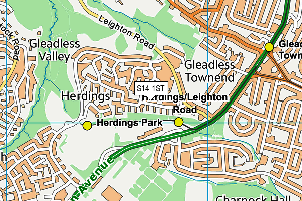 S14 1ST map - OS VectorMap District (Ordnance Survey)