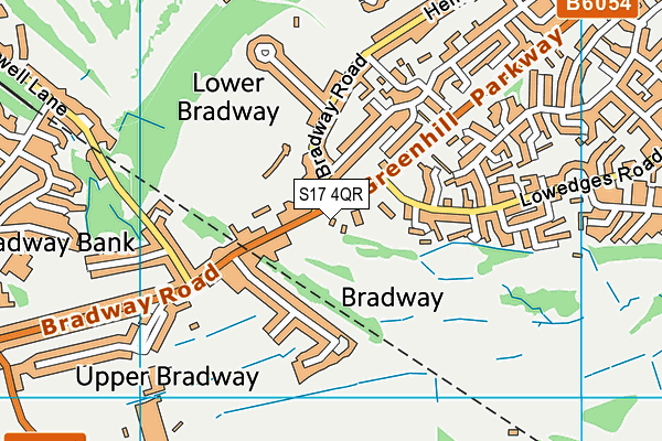 S17 4QR map - OS VectorMap District (Ordnance Survey)