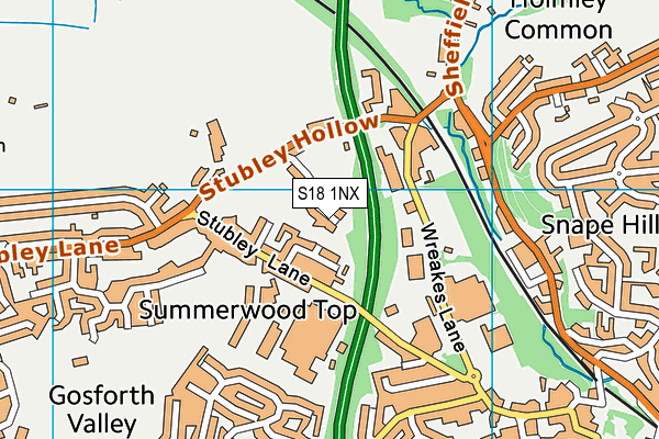 S18 1NX map - OS VectorMap District (Ordnance Survey) S18 1NX map - OS VectorMap District (Ordnance Survey)