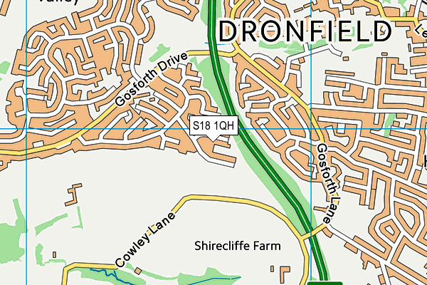 S18 1QH map - OS VectorMap District (Ordnance Survey) S18 1QH map - OS VectorMap District (Ordnance Survey)