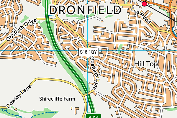 S18 1QY map - OS VectorMap District (Ordnance Survey)