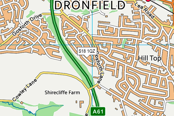S18 1QZ map - OS VectorMap District (Ordnance Survey)