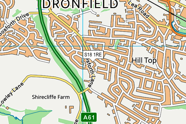 S18 1RE map - OS VectorMap District (Ordnance Survey)