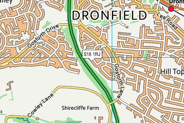 S18 1RJ map - OS VectorMap District (Ordnance Survey) S18 1RJ map - OS VectorMap District (Ordnance Survey)