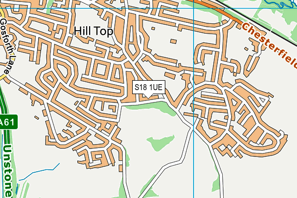S18 1UE map - OS VectorMap District (Ordnance Survey)