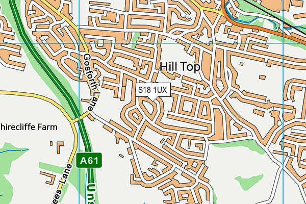 S18 1UX map - OS VectorMap District (Ordnance Survey)