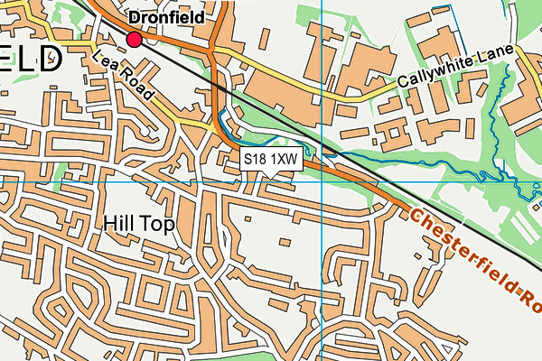 S18 1XW map - OS VectorMap District (Ordnance Survey)
