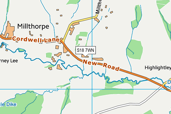 S18 7WN map - OS VectorMap District (Ordnance Survey) S18 7WN map - OS VectorMap District (Ordnance Survey)