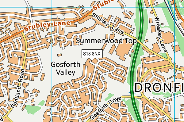S18 8NX map - OS VectorMap District (Ordnance Survey) S18 8NX map - OS VectorMap District (Ordnance Survey)