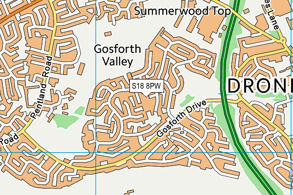 S18 8PW map - OS VectorMap District (Ordnance Survey) S18 8PW map - OS VectorMap District (Ordnance Survey)