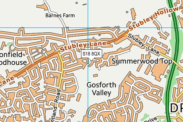 S18 8QX map - OS VectorMap District (Ordnance Survey) S18 8QX map - OS VectorMap District (Ordnance Survey)