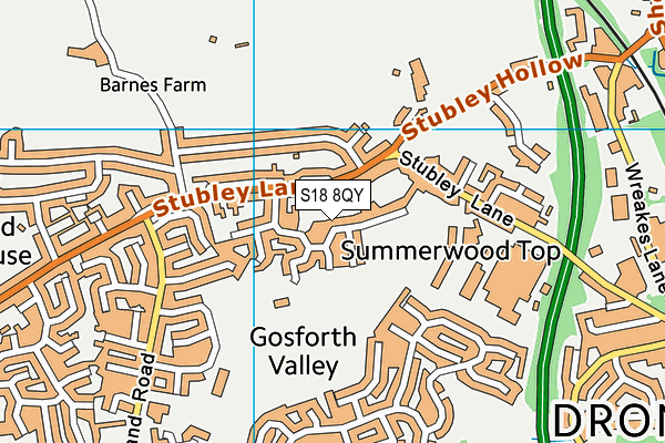 S18 8QY map - OS VectorMap District (Ordnance Survey) S18 8QY map - OS VectorMap District (Ordnance Survey)