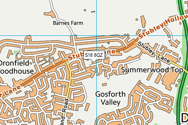 S18 8QZ map - OS VectorMap District (Ordnance Survey) S18 8QZ map - OS VectorMap District (Ordnance Survey)