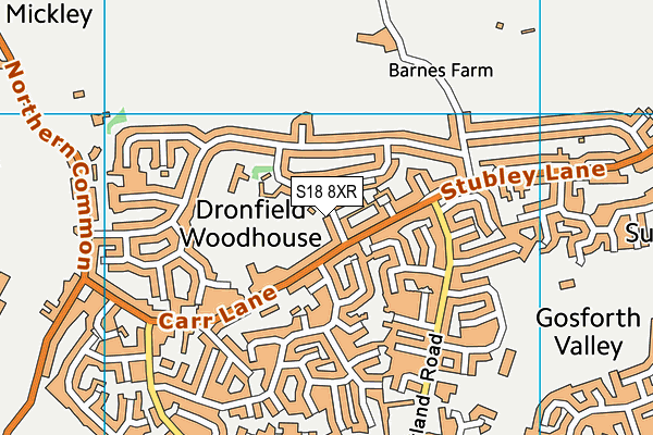 S18 8XR map - OS VectorMap District (Ordnance Survey)