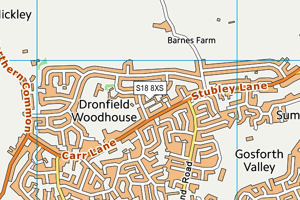 S18 8XS map - OS VectorMap District (Ordnance Survey) S18 8XS map - OS VectorMap District (Ordnance Survey)