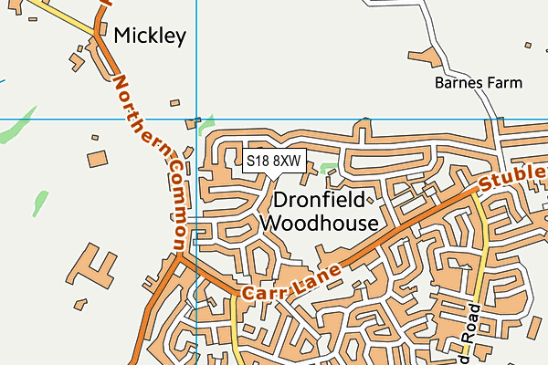 S18 8XW map - OS VectorMap District (Ordnance Survey) S18 8XW map - OS VectorMap District (Ordnance Survey)