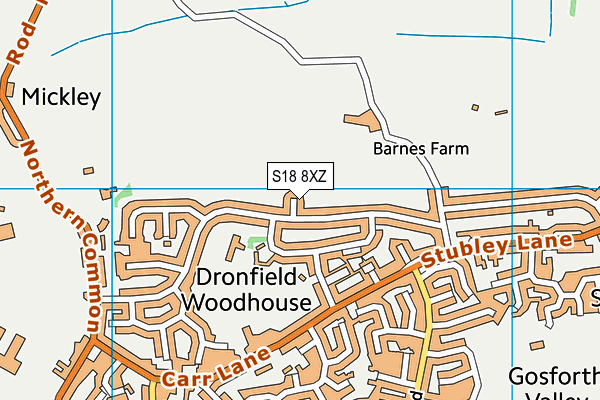 S18 8XZ map - OS VectorMap District (Ordnance Survey) S18 8XZ map - OS VectorMap District (Ordnance Survey)