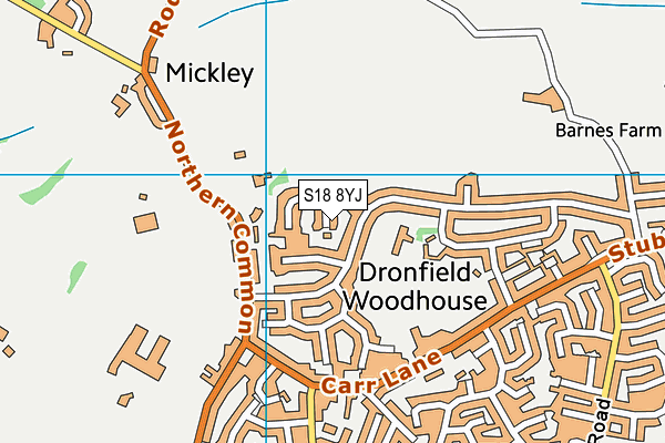 S18 8YJ map - OS VectorMap District (Ordnance Survey)