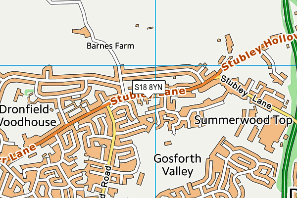 S18 8YN map - OS VectorMap District (Ordnance Survey) S18 8YN map - OS VectorMap District (Ordnance Survey)