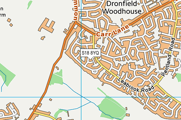 S18 8YQ map - OS VectorMap District (Ordnance Survey)