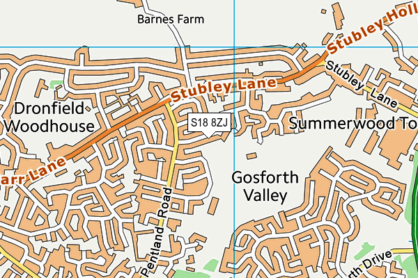 S18 8ZJ map - OS VectorMap District (Ordnance Survey) S18 8ZJ map - OS VectorMap District (Ordnance Survey)