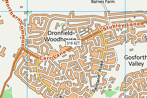 S18 8ZT map - OS VectorMap District (Ordnance Survey) S18 8ZT map - OS VectorMap District (Ordnance Survey)