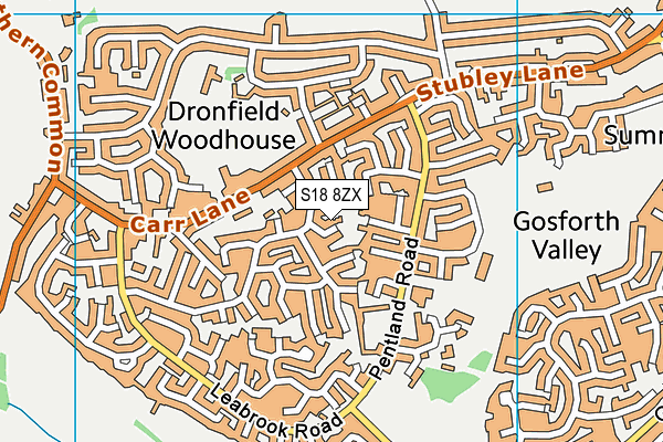 S18 8ZX map - OS VectorMap District (Ordnance Survey) S18 8ZX map - OS VectorMap District (Ordnance Survey)